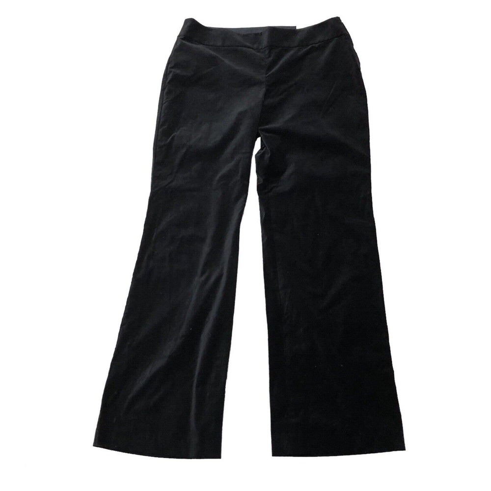 NWT Ann Taylor Curvy Fit Black Velvet Trouser Leg Dress Pants Size 12